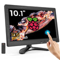Monitor táctil Eyoyo de 10 pulgadas con pantalla IPS de 1366x768, monitor de escritorio táctil de 10 puntos con altavoz, entradas HDMI, VGA y AV, carcasa metálica, compatibilidad con VESA 75x75, para Raspberry Pi/POS