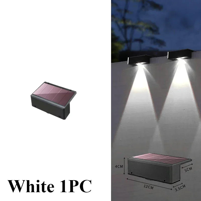Apliques solares de pared para vallas, luces LED solares para exteriores, impermeables, iluminación descendente para barandillas, buzones, balcones y jardines
