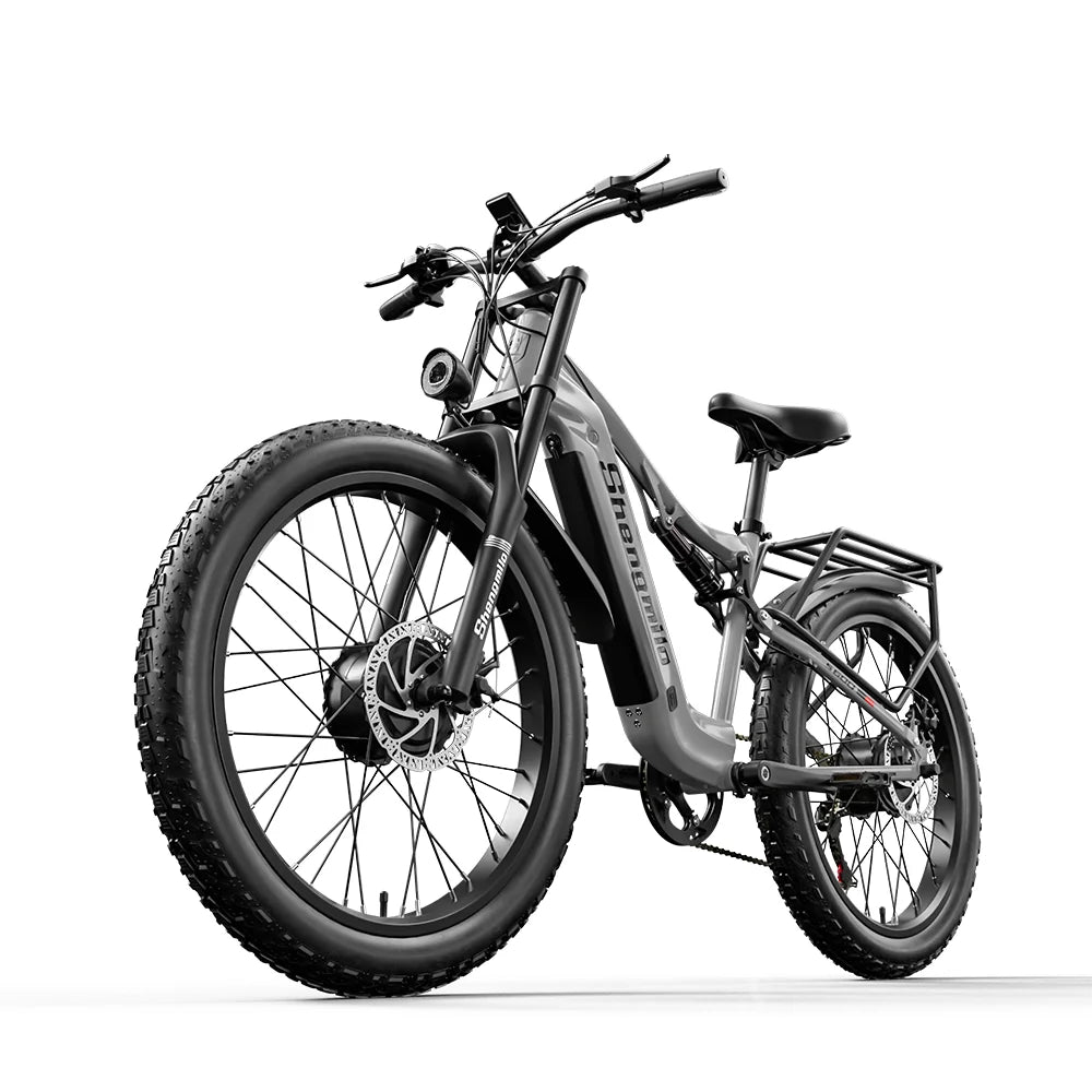 Bicicleta eléctrica todoterreno para hombre Shengmilo S600, 2000W, con doble motor, batería de 48V 17.5AH 840Wh, bicicleta de ruedas anchas de 26 pulgadas, bicicleta eléctrica de montaña para adultos