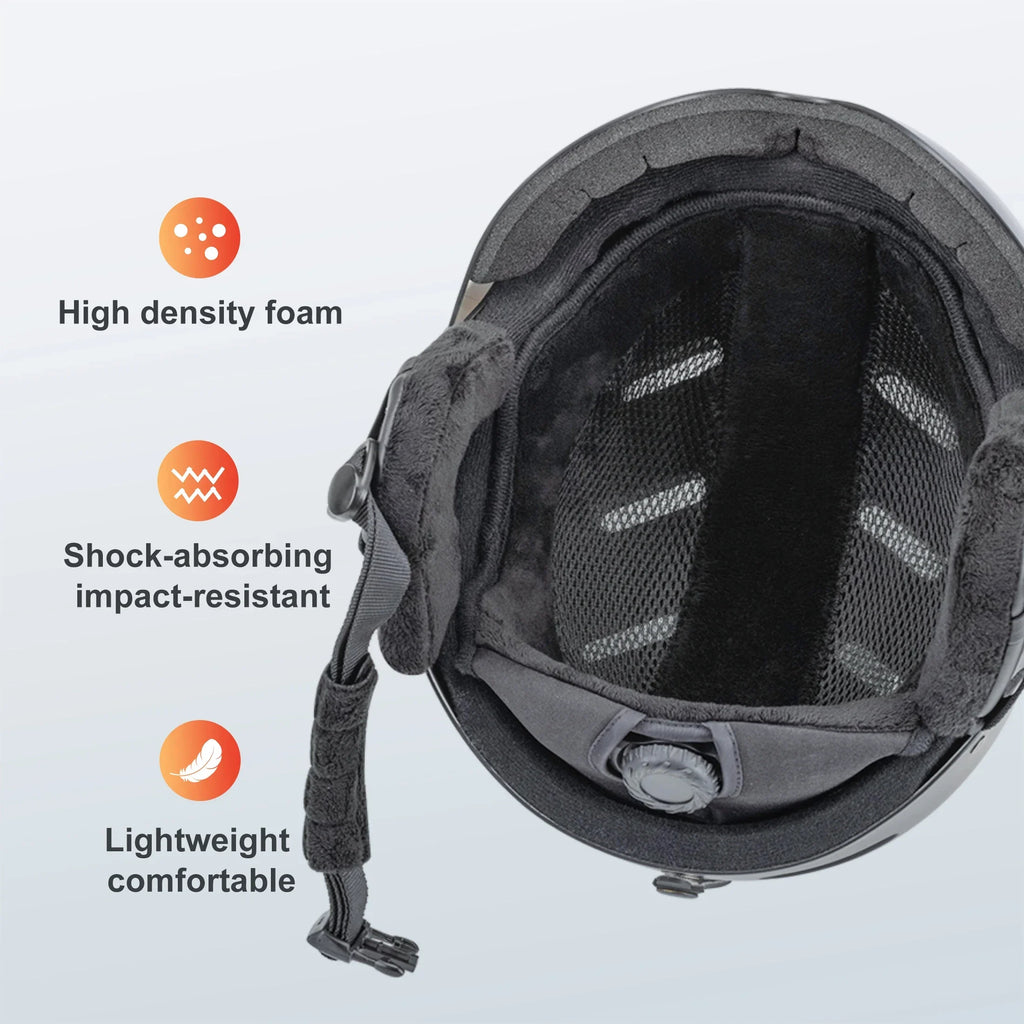Casco de esquí Seeker con gafas Casco de nieve de invierno Deportes al aire libre Esquí alpino Casco de patinaje Casco de esquí para hombres y mujeres adultos