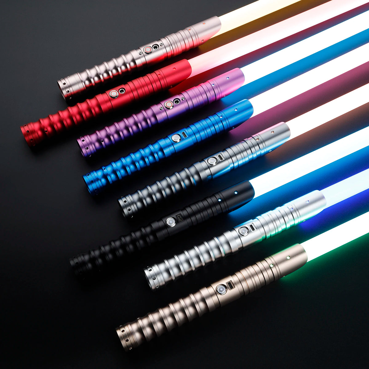 Sable de luz para duelo intenso DamienSaber Xeno3.0 con Bluetooth, swing fluido sensible, cambio de color infinito y 34 fuentes de sonido