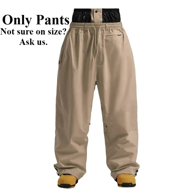 Pantalones de Nieve Impermeables GSOU SNOW, Pantalones de Snowboard Transpirables con Cintura Holgada para Exteriores, Pantalones Profesionales para Hombre y Mujer, Stride 2026, Novedad