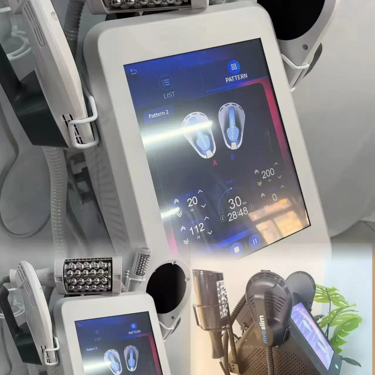 Máquina de Belleza 2 en 1 con Rodillo EMS de 200 Hz para Reducción de Celulitis, Rodillo de Bolas Interno de 360 Grados con Infrarrojos y Vacío para Masaje