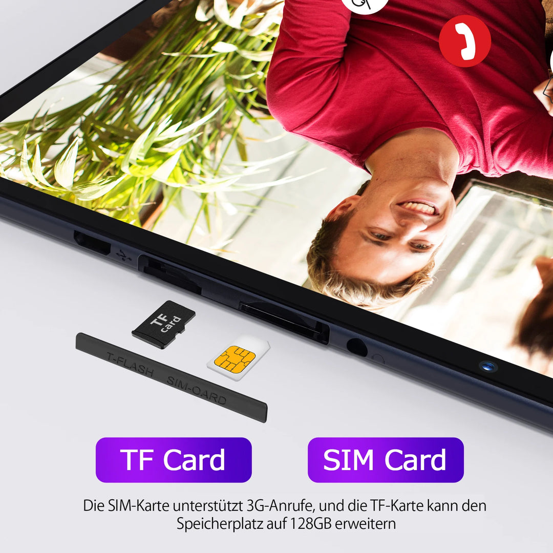 PRITOM Tablet PC de 10 pulgadas con ranura SIM Android 13 64 GB Pantalla táctil de cuatro núcleos WiFi GPS Compatible con llamadas telefónicas 3G