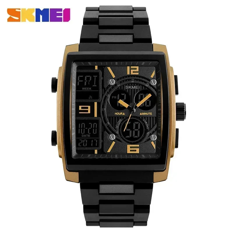 SKMEI 1274 Reloj digital impermeable con luz EL, reloj de pulsera para hombre, reloj deportivo de moda con cronógrafo, cuenta regresiva y alarma