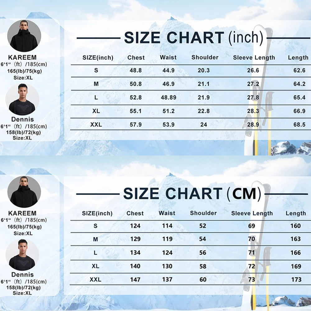 GSOU-traje de Snowboard holgado con franjas de diferente Color para hombre, mono de invierno de una pieza con aislamiento, mono de esquí impermeable para deportes alpinos