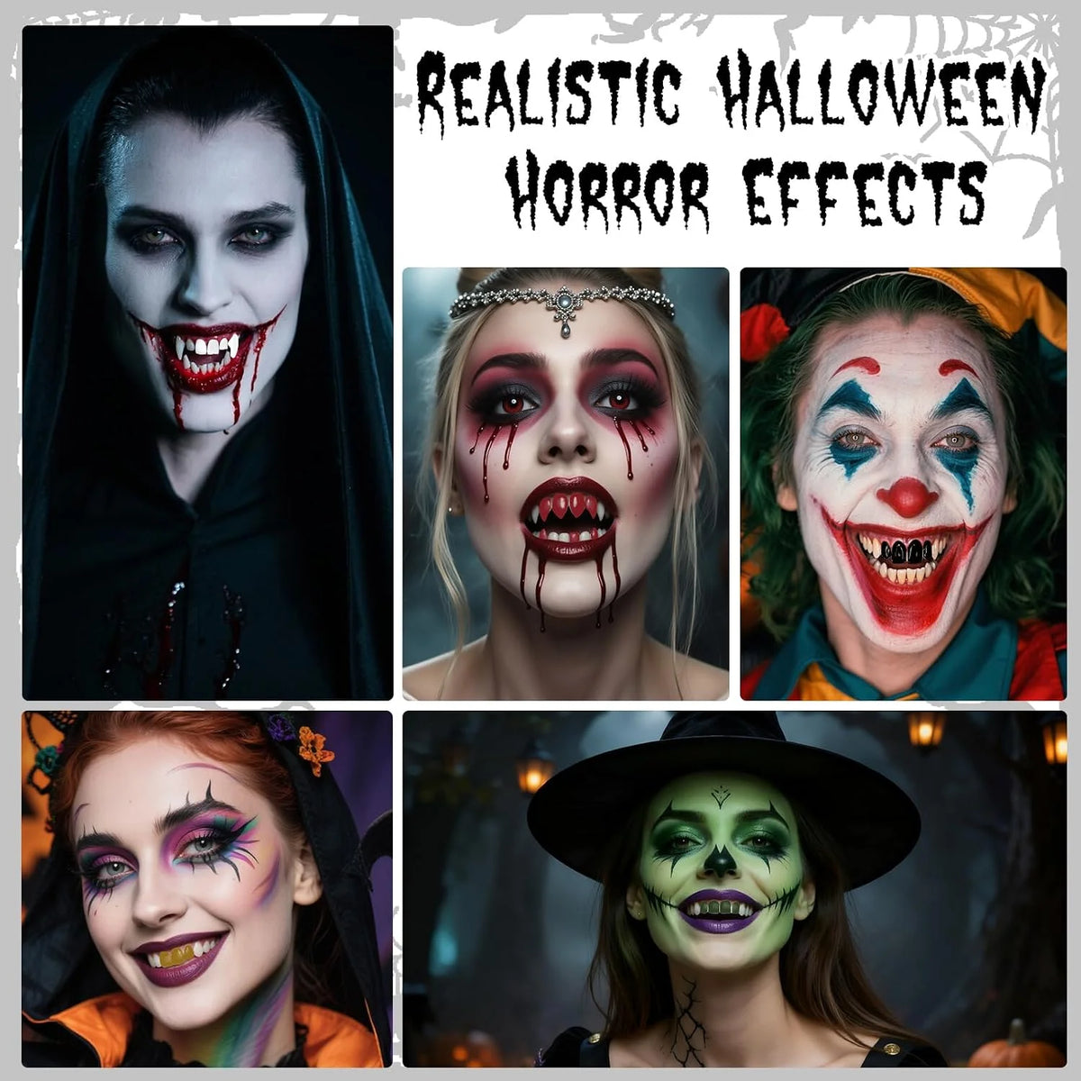 Pintura dental profesional roja y negra para maquillaje de efectos especiales de Halloween