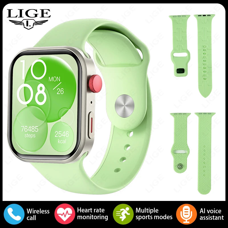 LIGE New Smart Watch Men Wireless Charging Sports Fitness Tracker Health ECG Monitor BT Call Smart Watches Women For Android iOS
