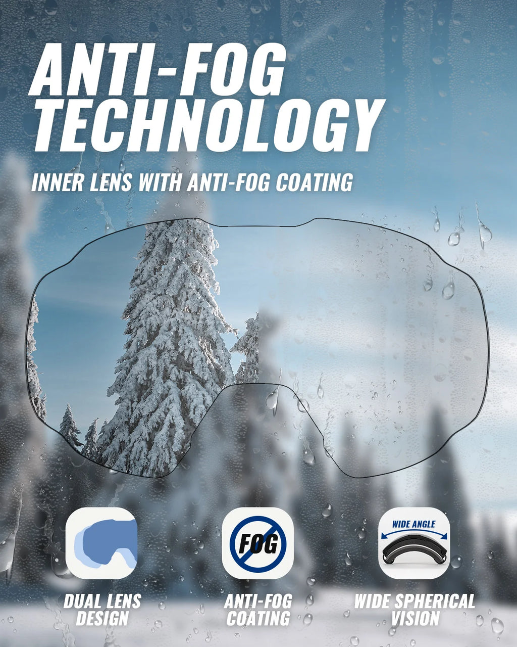 Gafas de esquí VICTGOAL con lentes de protección UV, antivaho, para deportes de invierno, gafas para hombres y mujeres, accesorios para snowboard, skateboard y motocicleta.