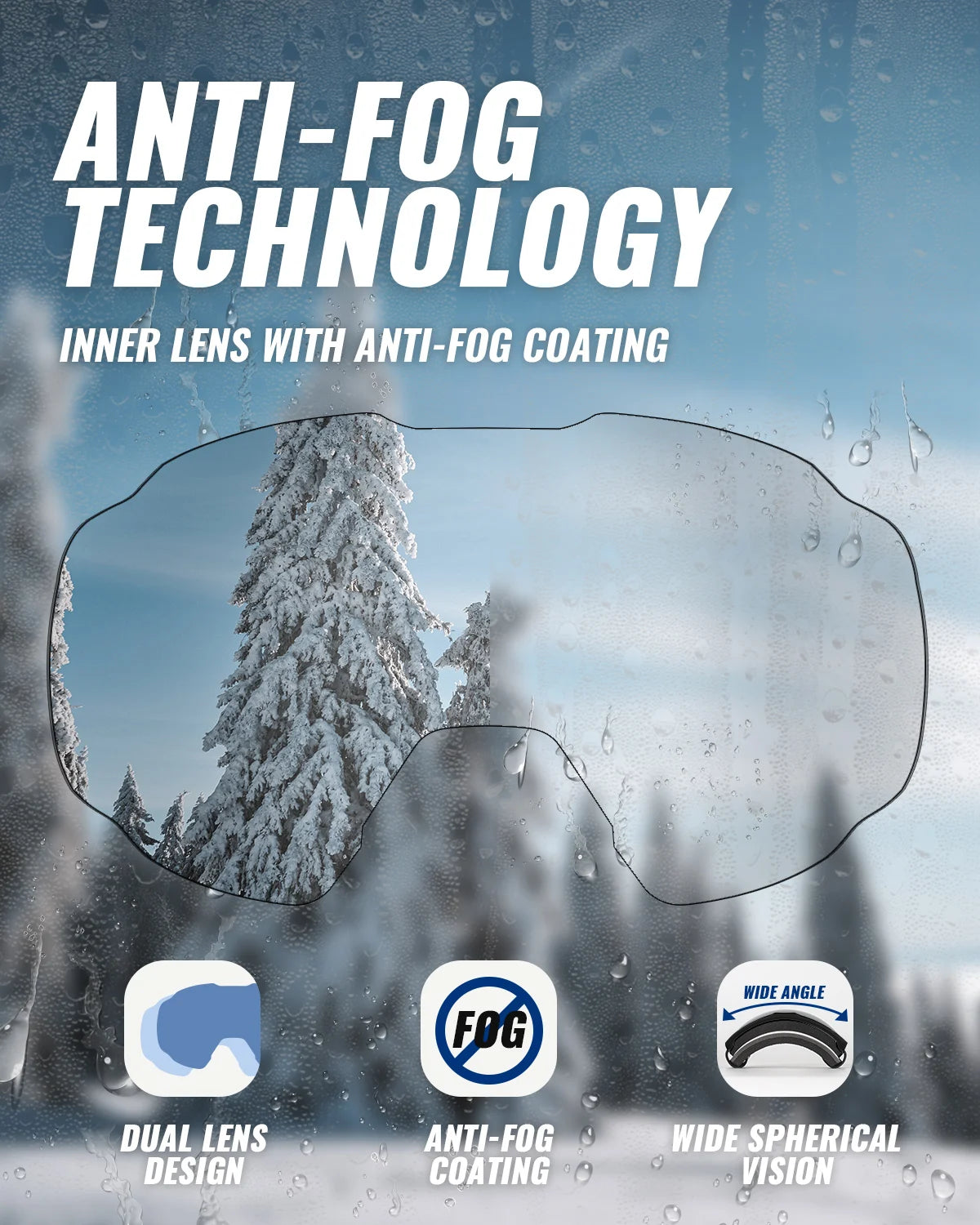 Gafas de esquí VICTGOAL con lentes de protección UV, antivaho, para deportes de invierno, gafas para hombres y mujeres, accesorios para snowboard, skateboard y motocicleta.