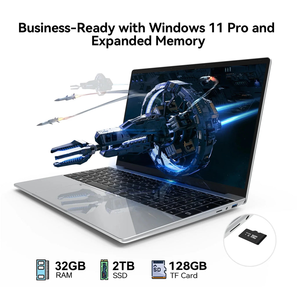 Portátil NAIWO HOT de 15.6 pulgadas, 32 GB, 2 TB, Windows 11, Intel Core i9 9900, computadora para juegos, PC, 1920*1080 HD, portátil ultrafino para juegos y oficina.