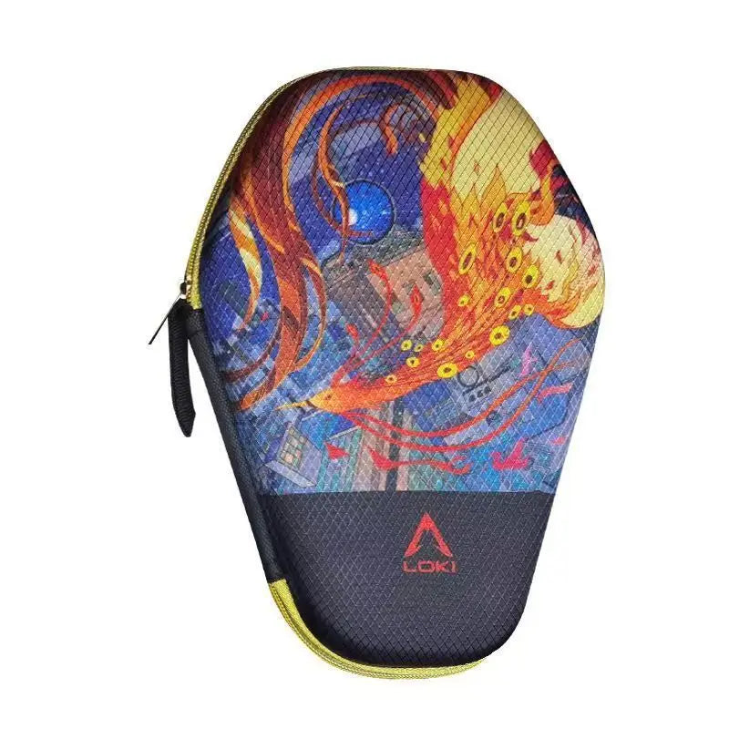 Estuche rígido para raqueta de ping-pong con diseño de dragón, bolsa de transporte portátil y protectora para raqueta de tenis de mesa.