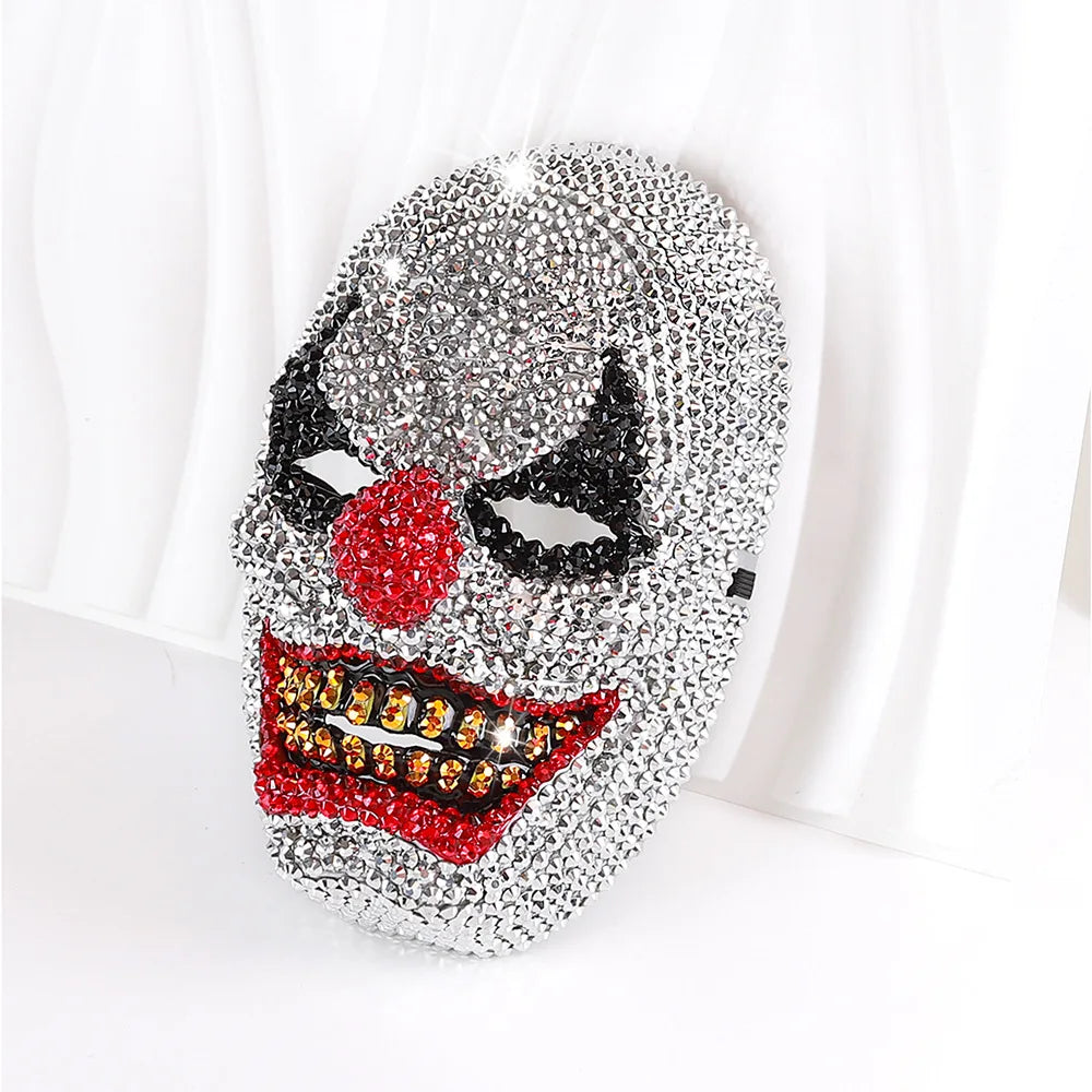Máscaras de esqueleto de estilo gótico con incrustaciones de diamantes para Halloween, accesorios para la cara para fiesta de graduación, máscaras de Carnaval para fiesta de Halloween