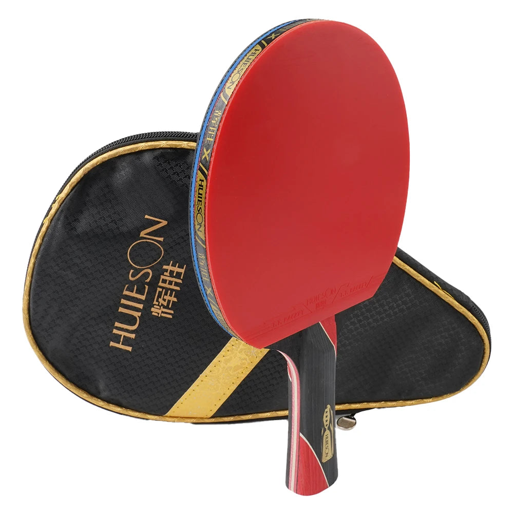 Raqueta de Tenis de Mesa HuIESon Oficial de 3/5 Estrellas, Raqueta Profesional de Entrenamiento de Carbono para Tenis de Mesa