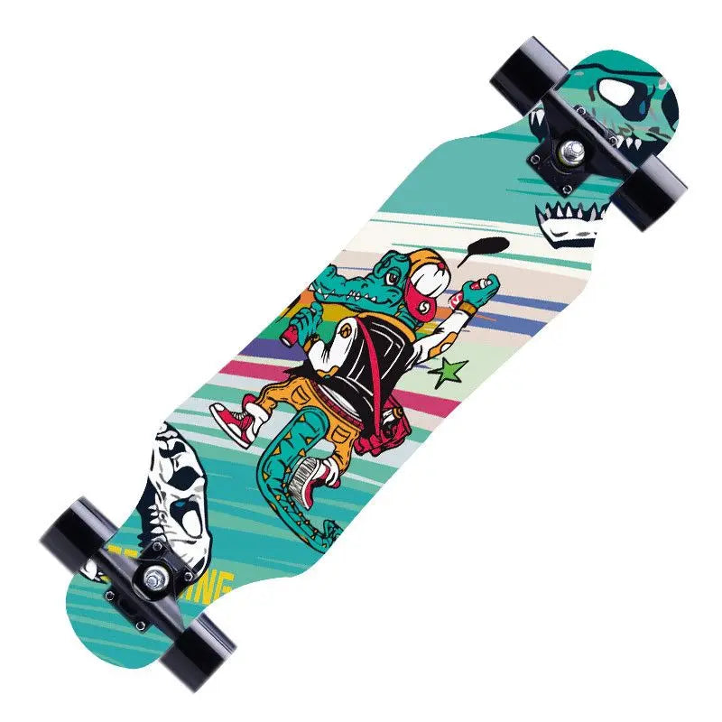 Patineta Longboard de 80 cm, 4 Ruedas, Tabla de Baile, Profesional, para Adultos, Cruiser Urbano, para Principiantes, Completa
