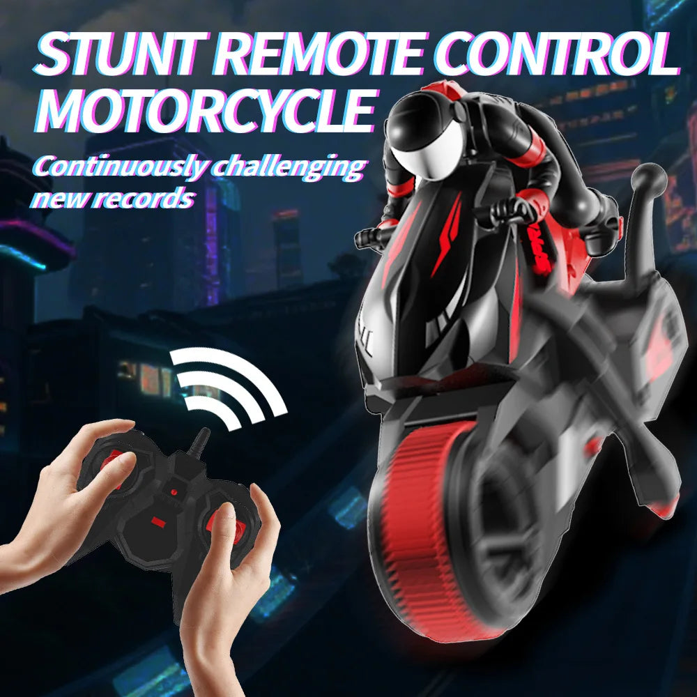 Nueva llegada: motocicleta acrobática a control remoto, juguete de alta velocidad con derrape, rotación de 360°, modelo multifuncional y rápido para niños