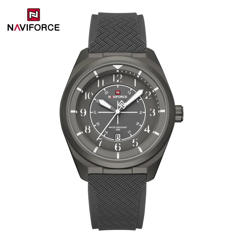 Reloj deportivo táctico militar NAVIFORCE para hombre, con correa de silicona luminosa, movimiento de cuarzo, resistente al agua 3ATM y caja de aleación de zinc