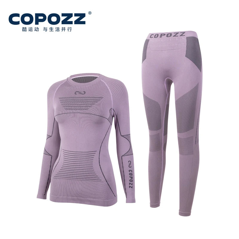 COPOZZ-Conjuntos de ropa interior térmica de esquí para hombre y mujer, chándal deportivo de secado rápido, ejercicio físico, camisas ajustadas, chaquetas, trajes deportivos