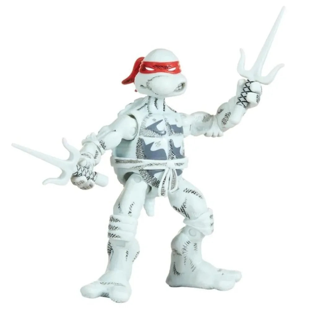Tortugas Ninja: Edición 40 Aniversario, set de cuatro figuras de acción, figuras articuladas de 10.8 cm, incluye un juego de accesorios