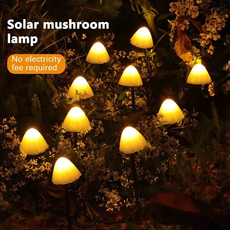 Lámpara solar LED de setas para césped, impermeable, para exteriores, con 8 modos, luz decorativa para senderos, paisajes, patios, terrazas y jardines