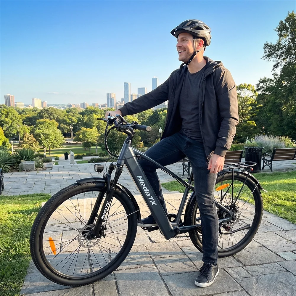 Nueva bicicleta de montaña eléctrica HEDA TX1S+MAX de 29 pulgadas, batería de litio de 48V16Ah, motor trasero, 7 velocidades, amortiguación, pantalla LCD, bicicleta eléctrica urbana