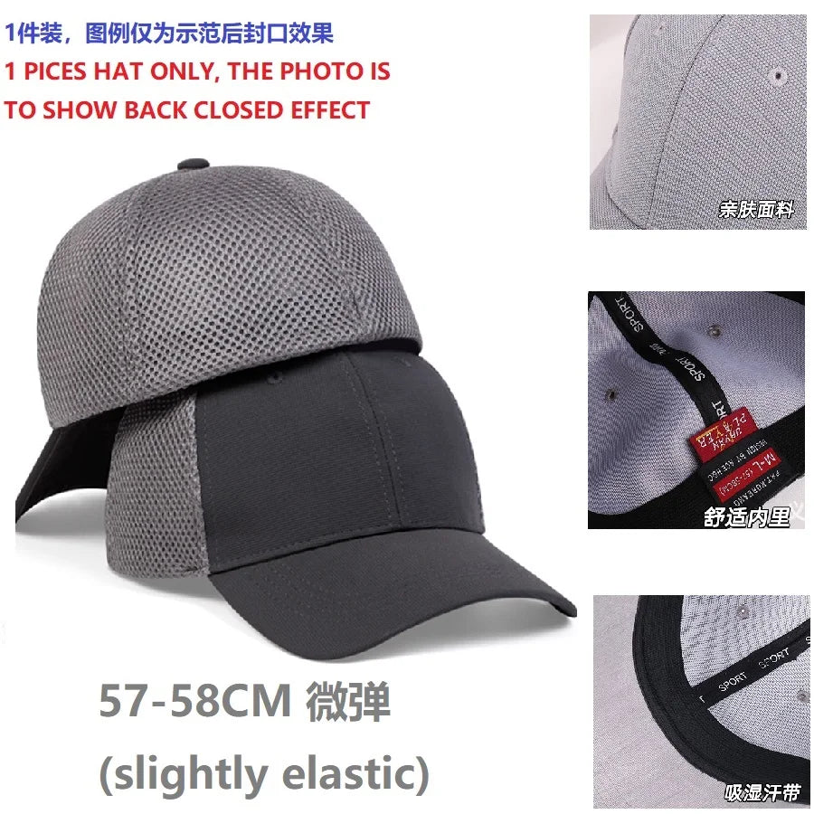 Gorras de béisbol cerradas para hombre y mujer, gorras para cabezas grandes y pequeñas, artículos de sombrerería de alta calidad
