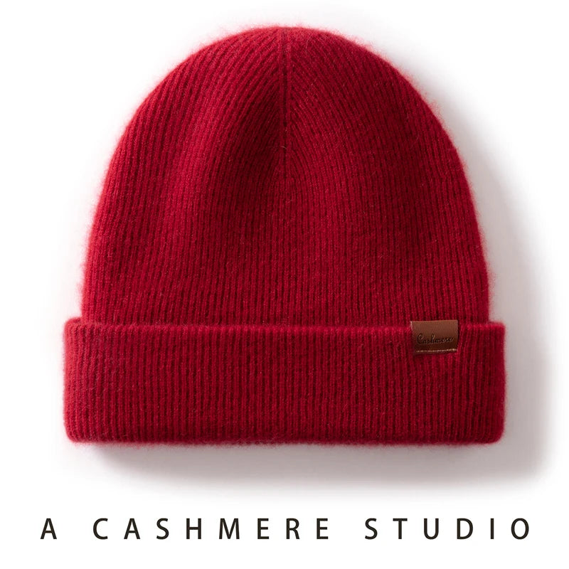 Gorros de invierno para mujeres/hombres, gorros informales para exteriores, gorros tejidos de Cachemira, gorro grueso de dos capas, gorro cálido a prueba de viento para Unisex