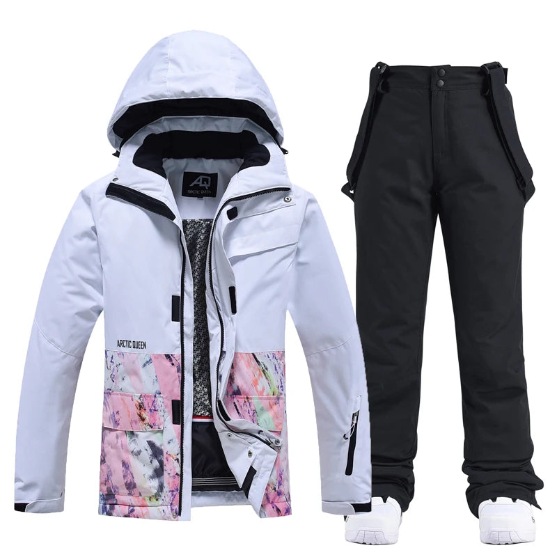Ropa de nieve para hombres y mujeres, ropa para snowboard, ropa de invierno, esquí, conjuntos de chaqueta y pantalón para la nieve, ropa de snowboard, mujer