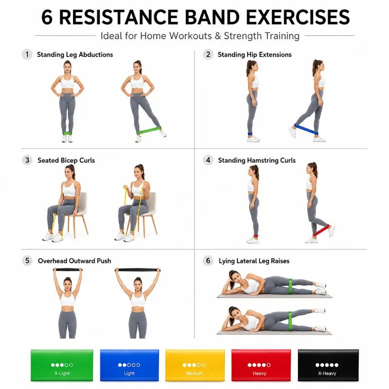 Juego de Bandas de Resistencia, Equipo de Gimnasio para Ejercicio en Casa, Bandas Elásticas para Entrenamiento de Fuerza y Agilidad, Equipo Práctico para Entrenamiento de Gimnasio y Boxeo