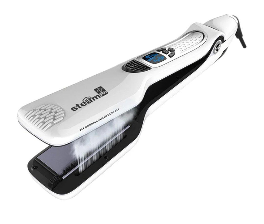 Plancha de pelo profesional, plancha plana de vapor, cepillo alisador, cepillos eléctricos para el cabello, alisadores de vapor de turmalina de cerámica