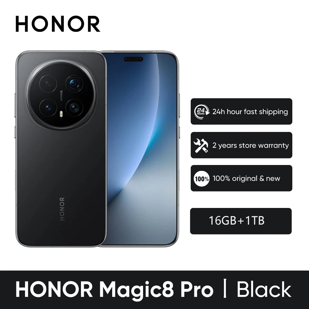 Smartphone Honor Magic 8 Pro 5G Versión Global Snapdragon 8 Elite Gen 5 200MP Aimage 7100mAh 100W OLED 6.71'' NFC eSIM Teléfono Honor
