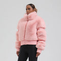 Chaqueta de Esquí para Mujer GSOU SNOW, Chaqueta de Snowboard con Piel Sintética, Ajustada, Aislante, Resistente al Viento, Gruesa y Cálida para Invierno, Mantiene el Calor hasta -30°C