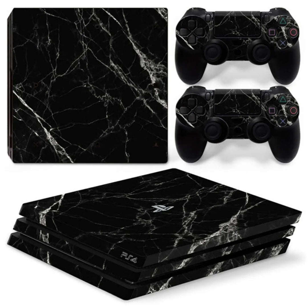 Protective Vinyl Decal Skin Sticker Full Set Cover Wrap for PS4 Pro Console and 2 Controllers