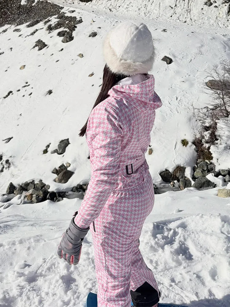 Mono de esquí de moda para mujer, con capucha, cierre de cremallera, mangas largas, corte holgado, elegante, novedad otoño invierno 2026, ropa de nieve para exteriores.