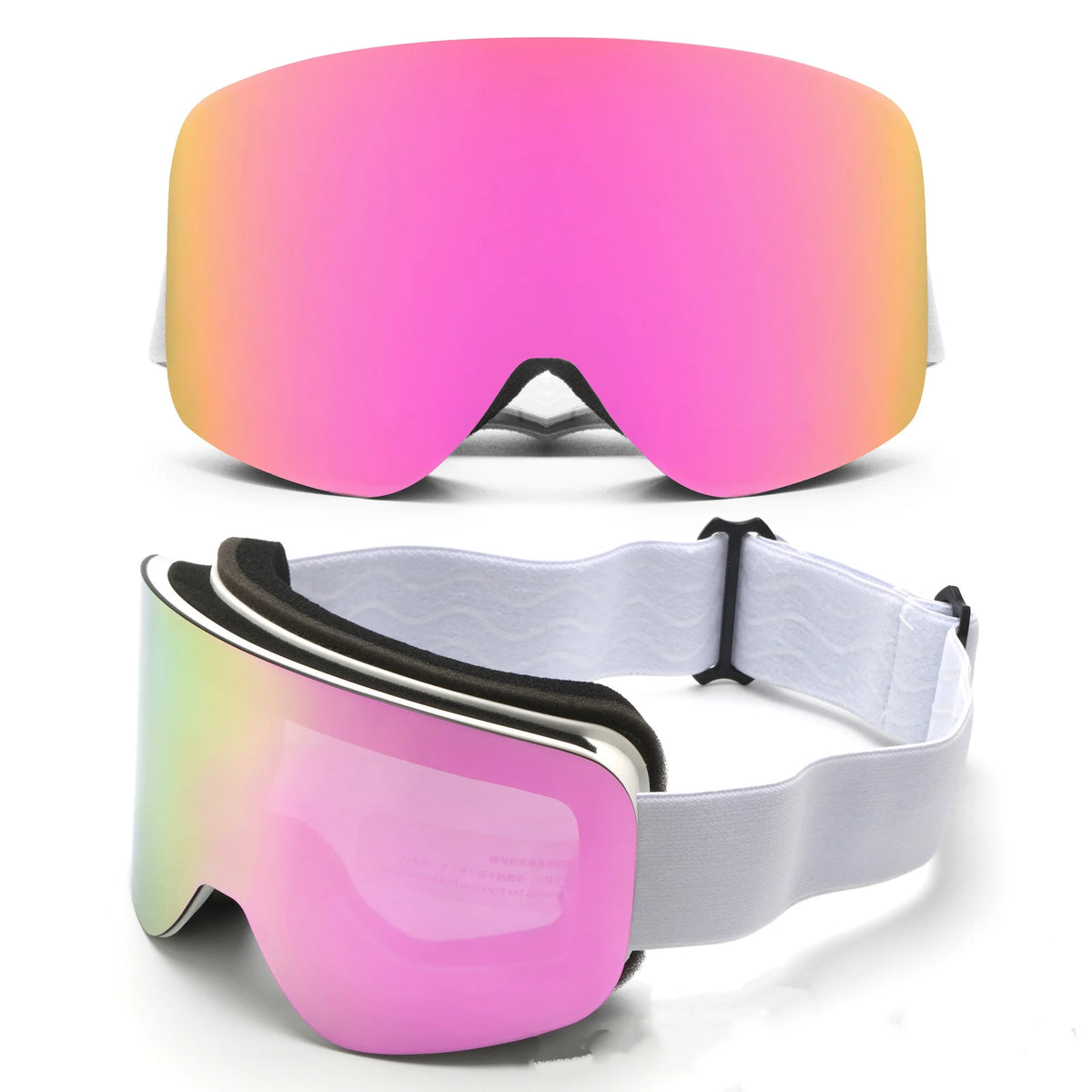 Gafas de esquí con doble capa antivaho, visión nítida HD, protección contra el viento y rayos UV400, compatibles con casco, ideales para deportes de invierno al aire libre.