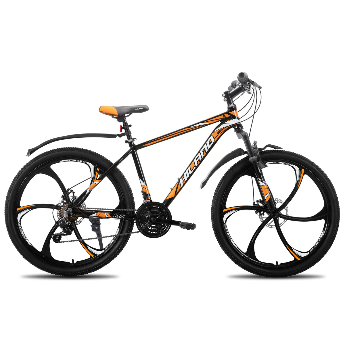 Bicicleta de montaña HILAND de 6 radios, transmisión de 18 velocidades, cuadro de aluminio, ruedas de 26 pulgadas, bicicleta con freno de disco para hombre y mujer, MTB para hombre