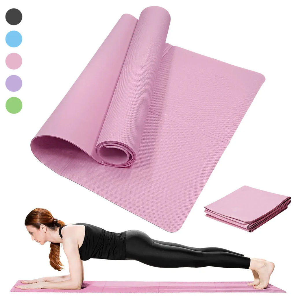 Estera de Yoga para Pilates, estera de Fitness de 3/4/6mm de espesor, cojín antideslizante para Yoga, almohadilla para ejercicio físico de viaje para mujeres, gimnasio en casa, entrenamiento en el suelo
