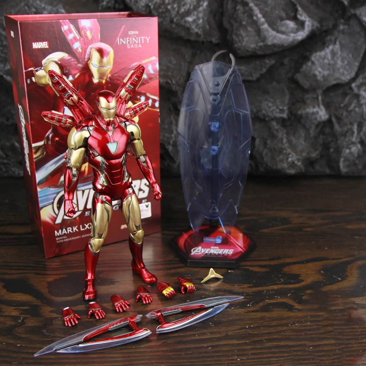 ZD Toys Marvel Iron Man MK46 MK45 MK1 MK2 MK3 MK4 MK5 MK6 MK7 MK33 MK17 7 "Figura de acción de película Iron Mark 1 2 3 4 5 6 7 Leyendas