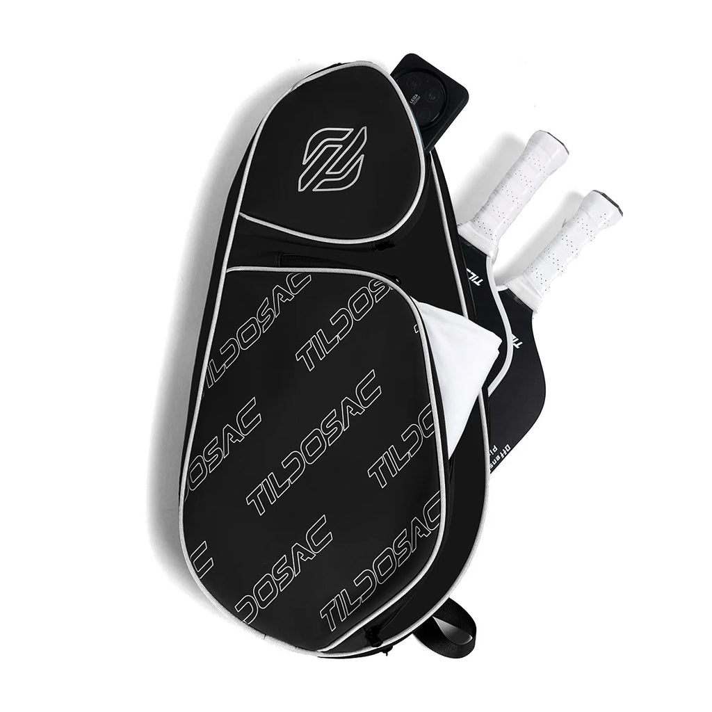 Funda impermeable para raqueta de pádel, bolso de tenis con asa para llevar al hombro, adecuada para diversos tipos de raquetas de tenis, con superficie suave y fabricada con fibra de carbono y EVA.