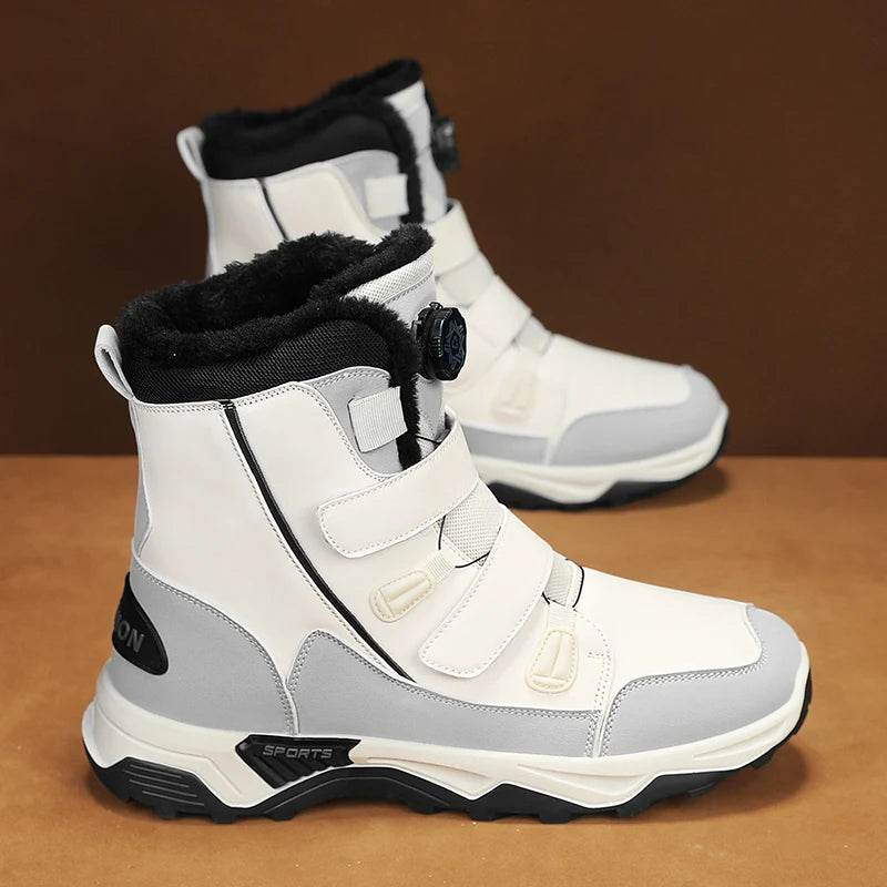Botas de nieve impermeables para hombre, zapatos de invierno para exteriores, entresuela cálida con botas antideslizantes y resistentes a la abrasión para exteriores, 2025