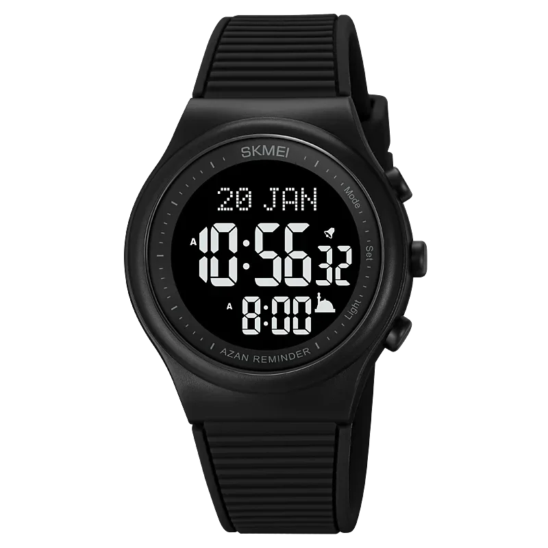 Reloj Skmei para oración con brújula Qibla, alarma Adhan, calendario Hijri, luz de fondo, reloj islámico para hombre, modelo 1981