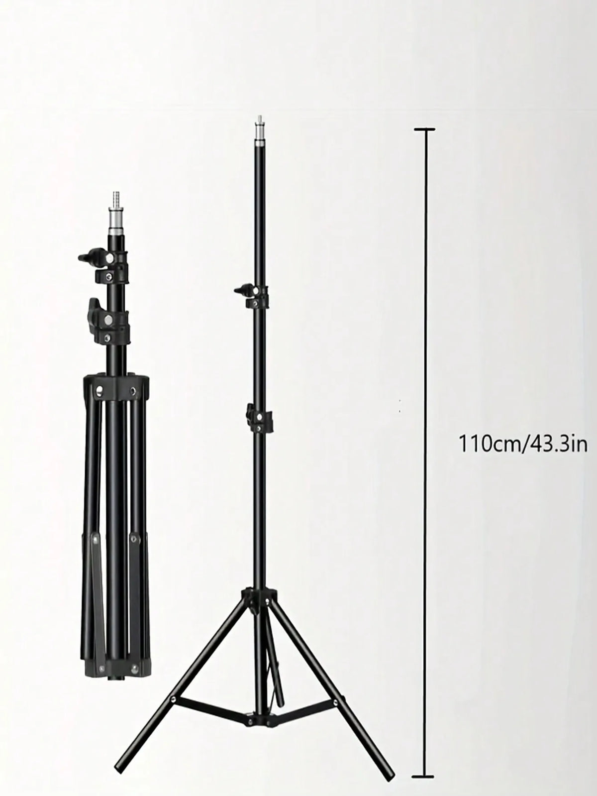Trípode de 110 cm + clip en forma de O, equipado con anillo de luz de 10 pulgadas para transmisión en vivo y accesorio para selfies en vivo.