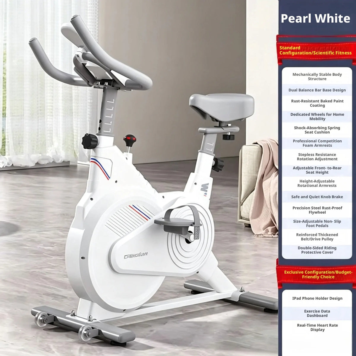 Bicicleta Estática de Spinning para Interiores, Bicicleta de Ejercicio con Resistencia Magnética Silenciosa y Monitor LCD, Equipo de Ejercicio Cardiovascular para Gimnasio en Casa