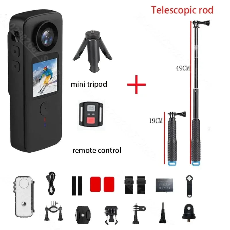Cámara de acción antivibración 4K WiFi pantalla Dual 30m cámara deportiva con pantalla táctil impermeable para grabadora de vídeo de viaje cámara corporal de buceo