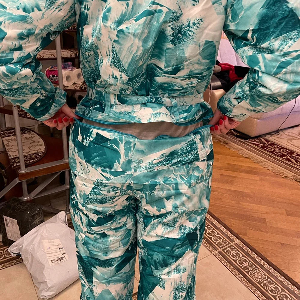 Conjunto de esquí de una pieza para mujer, Mono de esquí para deportes al aire libre, chaqueta de Snowboard, mono cálido, ropa impermeable, monos con capucha