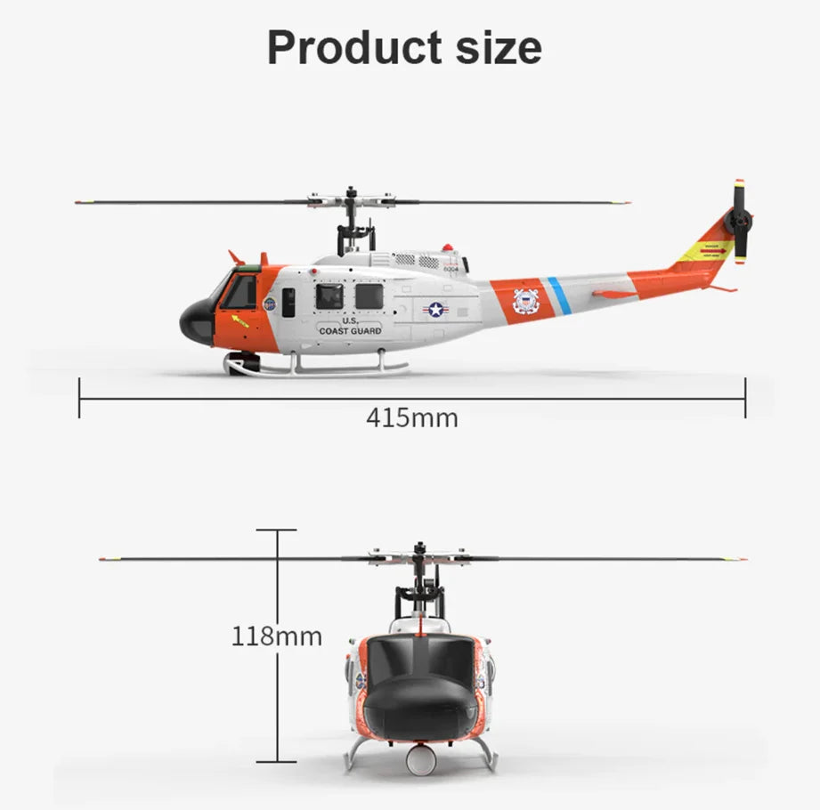 YU XIANG F07S Micro Escala UH-1 Huey 1/34 RTF GPS Rescate RC Helicóptero RTF