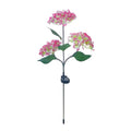 Luz LED de hortensia con energía solar, lámpara de jardín artificial realista, lámpara de césped semi-empotrada para patio exterior y caminos