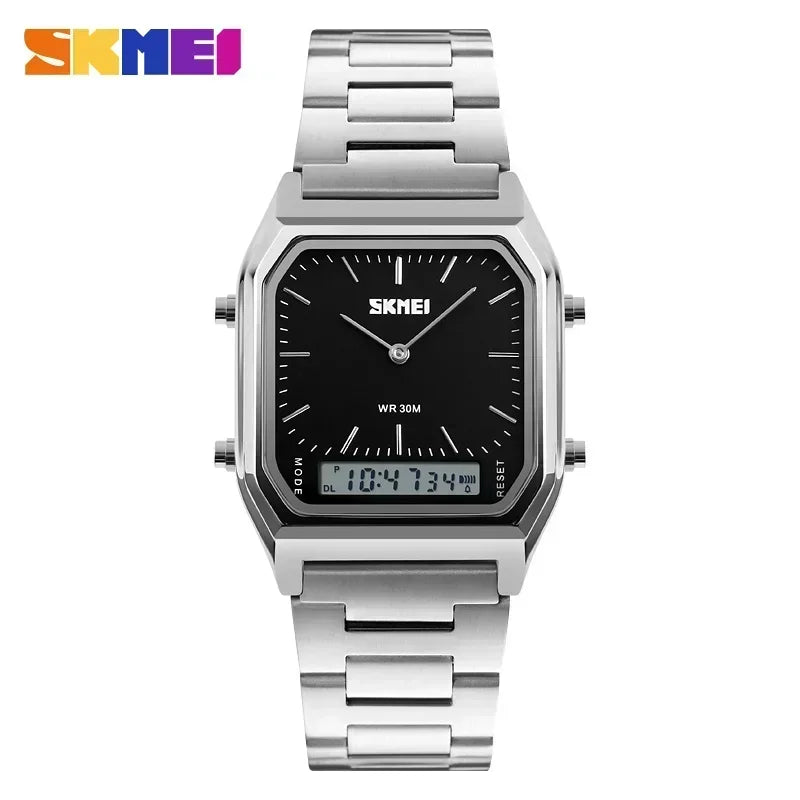 SKMEI 1220 Quartz Wristwatches relogio masculino Fashion Casual Watch  Men Digital Dual Time Sports Chronograph 3bar Waterproof