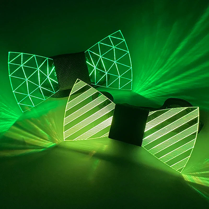 Pajarita LED Luminosa para Hombre, Pajarita Acrílica con Luz LED, Disfraz, Decoración Brillante para DJ, Baile, Regalo Novedoso para Fiestas
