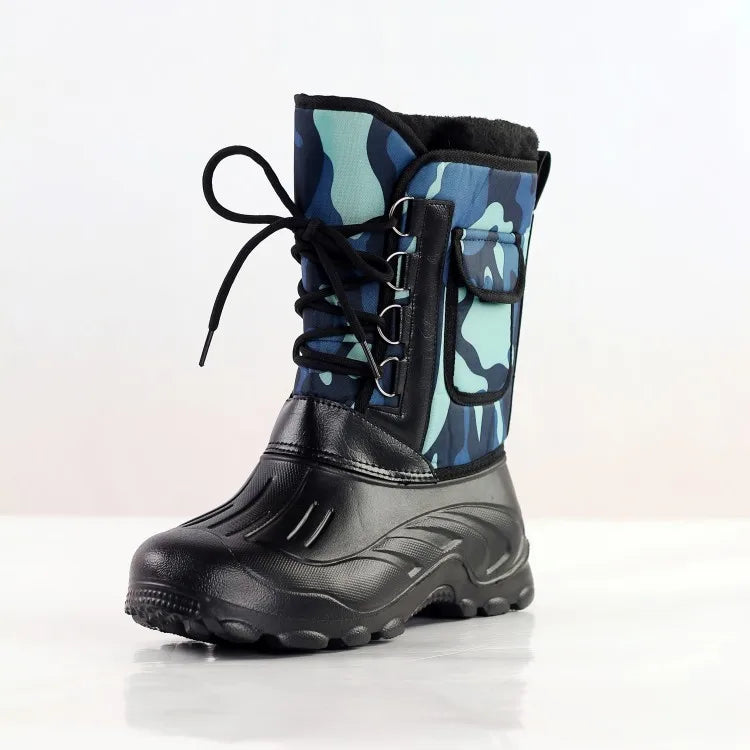 2025 nuevas botas de invierno para hombre, botas de nieve con plataforma para hombre, botas de trabajo de pesca al aire libre impermeables de felpa gruesa y cálida de talla grande 40-46